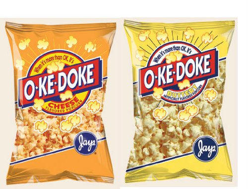 OkeDoke 8 oz. Popcorn Variety 2 Pack - Cheese & Buttery - O-Ke-Doke Jay's Snack Mix - 2 Pack Oke doke - Ok E Doke (Cheese & Buttery)
