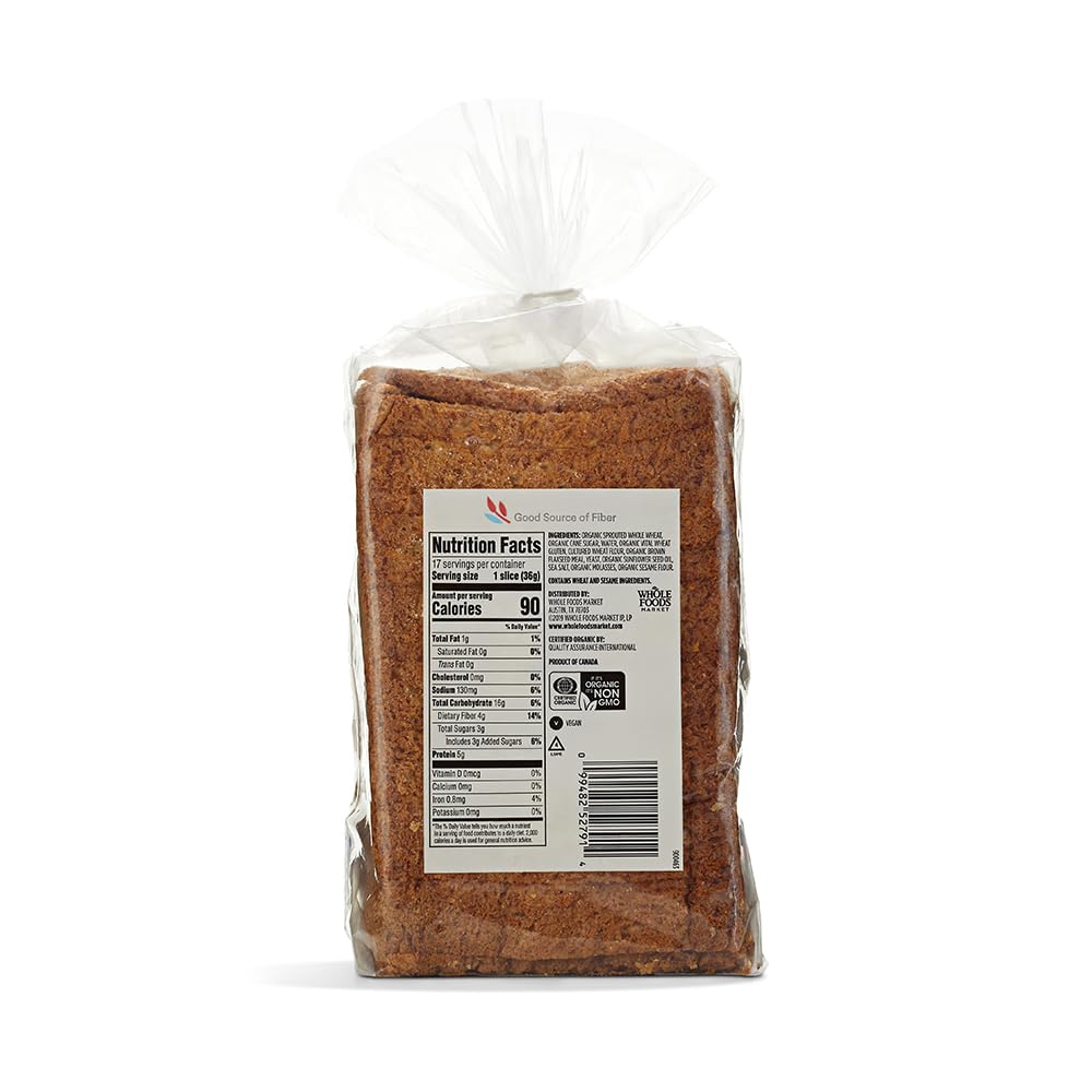 365 by Whole Foods Market Organic Sprouted Whole Wheat Sandwich Bread, 22 OZ