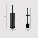 Black Toilet Brush and Holder Set?Extra Long Handled Toilet Bowl Brush and Holder?Stainless Steel Heavy Duty Toilet Brush for Bathroom,Deep Cleaning