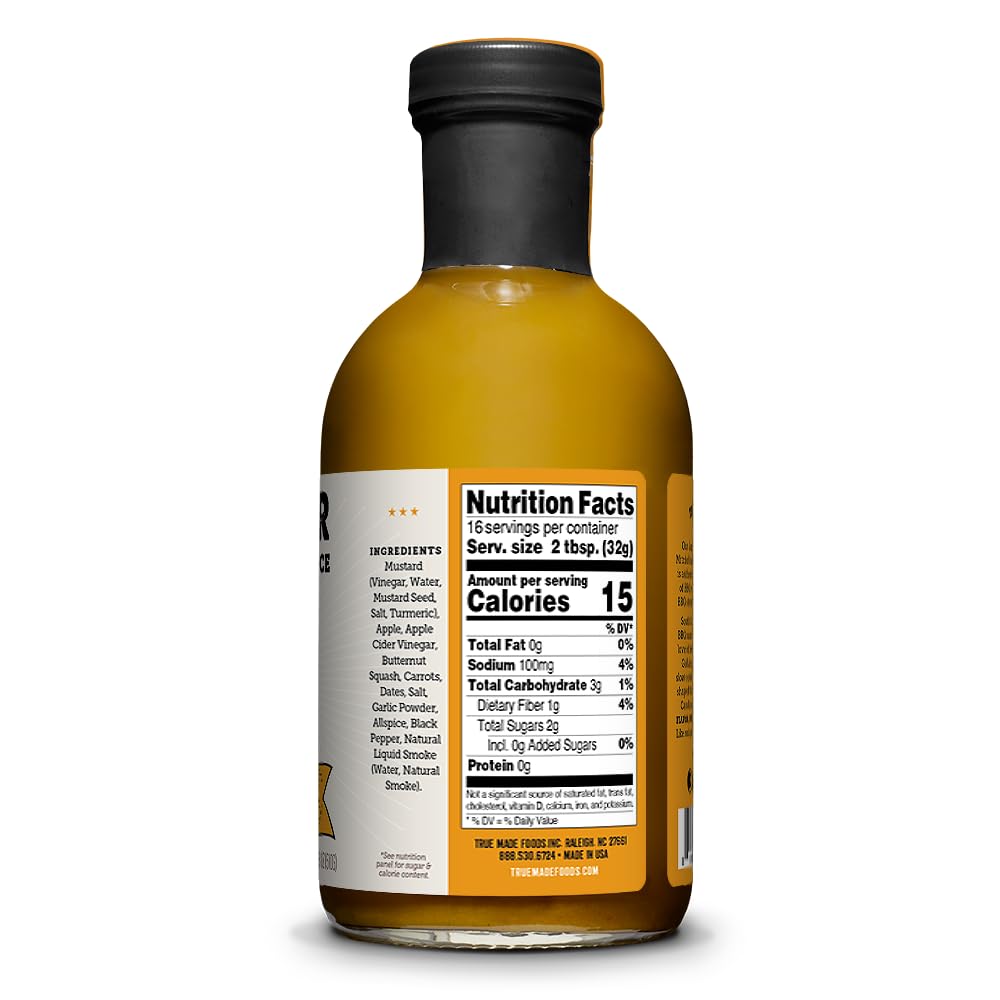 True Made Foods, Barbeque Sauce Carolina Gold Style No Sugar, 18 Ounce