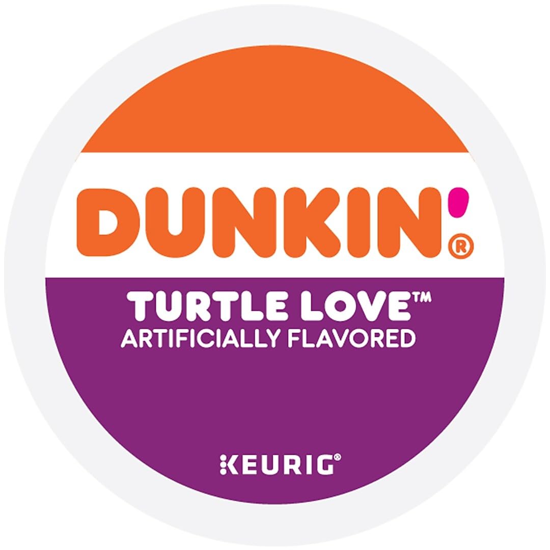 Dunkin' Turtle Love Dark Roast K-Cup Pods, 22 Count, Caramel Pecan Chocolate Flavor, Caffeinated, Kosher