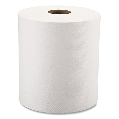Windsoft 1190 Paper Towel Roll, 1-Ply Hardwound, 8" Width x 600' Length, White (Pack of 12)