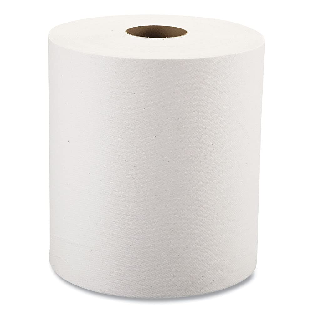 Windsoft 1190 Paper Towel Roll, 1-Ply Hardwound, 8" Width x 600' Length, White (Pack of 12)