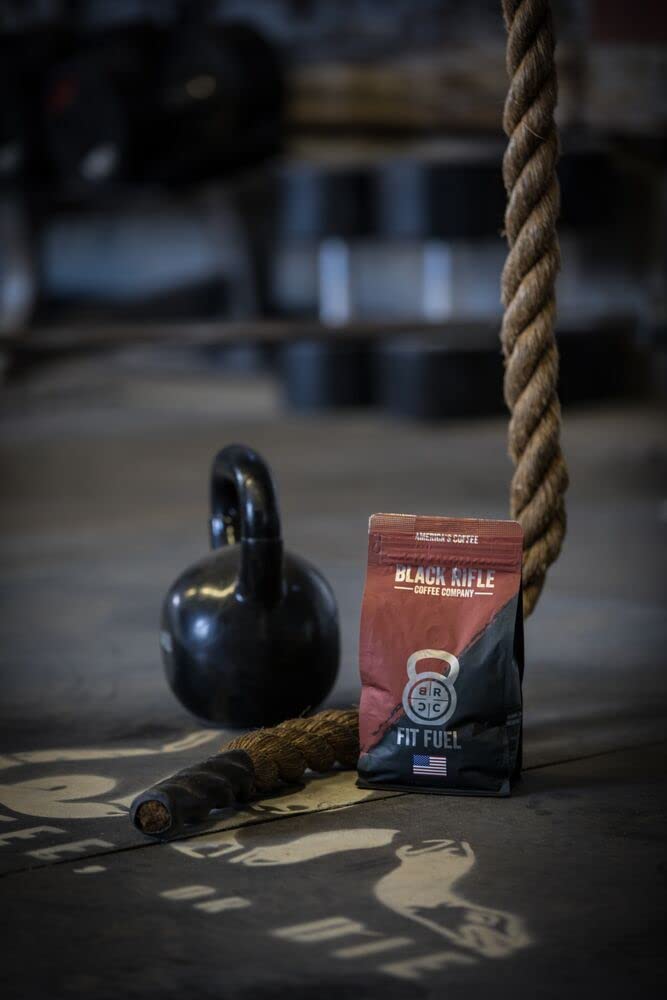 Black Rifle Coffee Company Fit Fuel, 12oz Bag, Ground Coffee Medium Roast - Roasted Blend Made from Arabica Beans - Colombian & Brazilian Beans