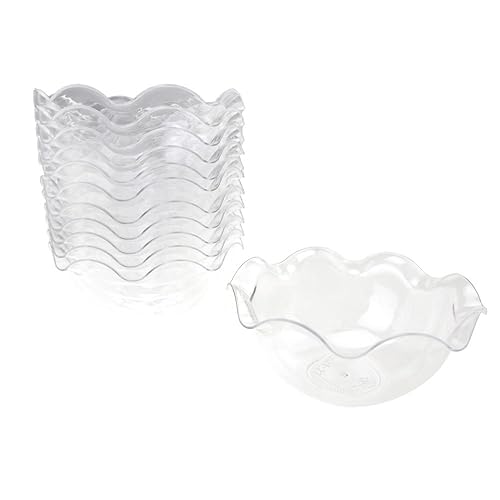 Homeford Clear Mini Waved Edge Plastic Appetizer Dessert Bowls, 3-1/2-Inch x 1-1/2-Inch, 12-Count