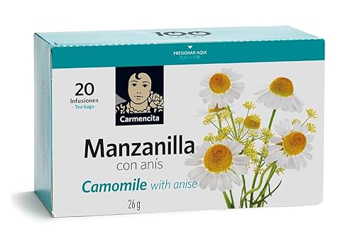 Carmencita. Chamomile with Anise infusion (20 teabags). 26g (0.92oz). Pack of 2.
