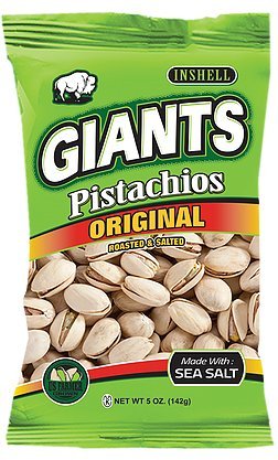 GIANTS Original Salted Pistachios - 5 oz. Bags (12 count case)