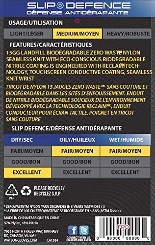 Watson Gloves Stealth Zero Biodegradable Nitrile Work Glove - Sustainable, Ergonomically Formed, Touchscreen Compatible