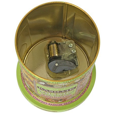 Basilur | Romantic Music Tin | Music Concert Collection | Pure Ceylon Green Tea with pineapple, rose petals, and flavors coffee & vanilla | Metal