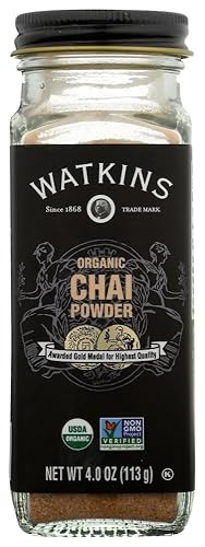 Watkins Gourmet Organic Spice Jar, Chai Powder, Non-GMO, Kosher, 4.0 oz. Bottle, 1-Pack