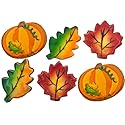Thanksgiving Fall Leaf and Pumpkin Cookies- Set of 6 Crunchy Shortbread Cookies Individually Wrapped by BakersDozenToGo