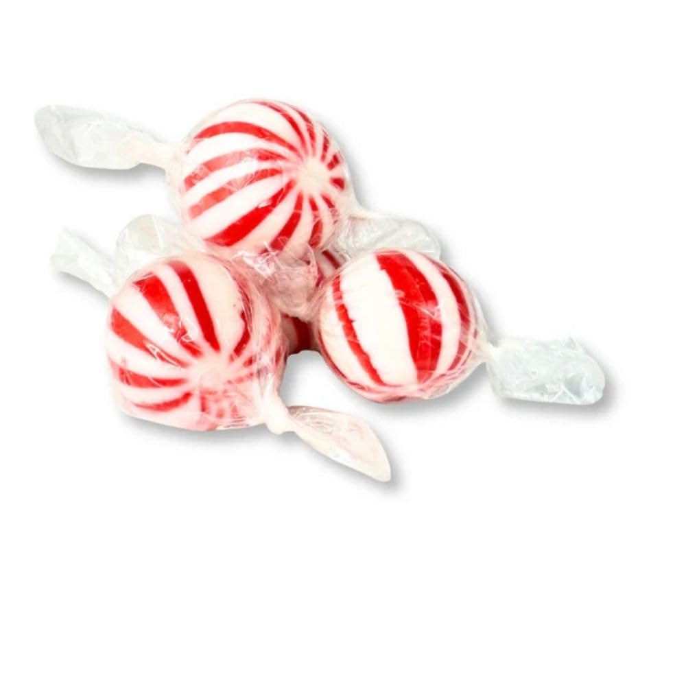 Jumbo Peppermint Candy Balls Individually Wrapped Bulk Bag - 25 lb (Approx. 1000 pieces)