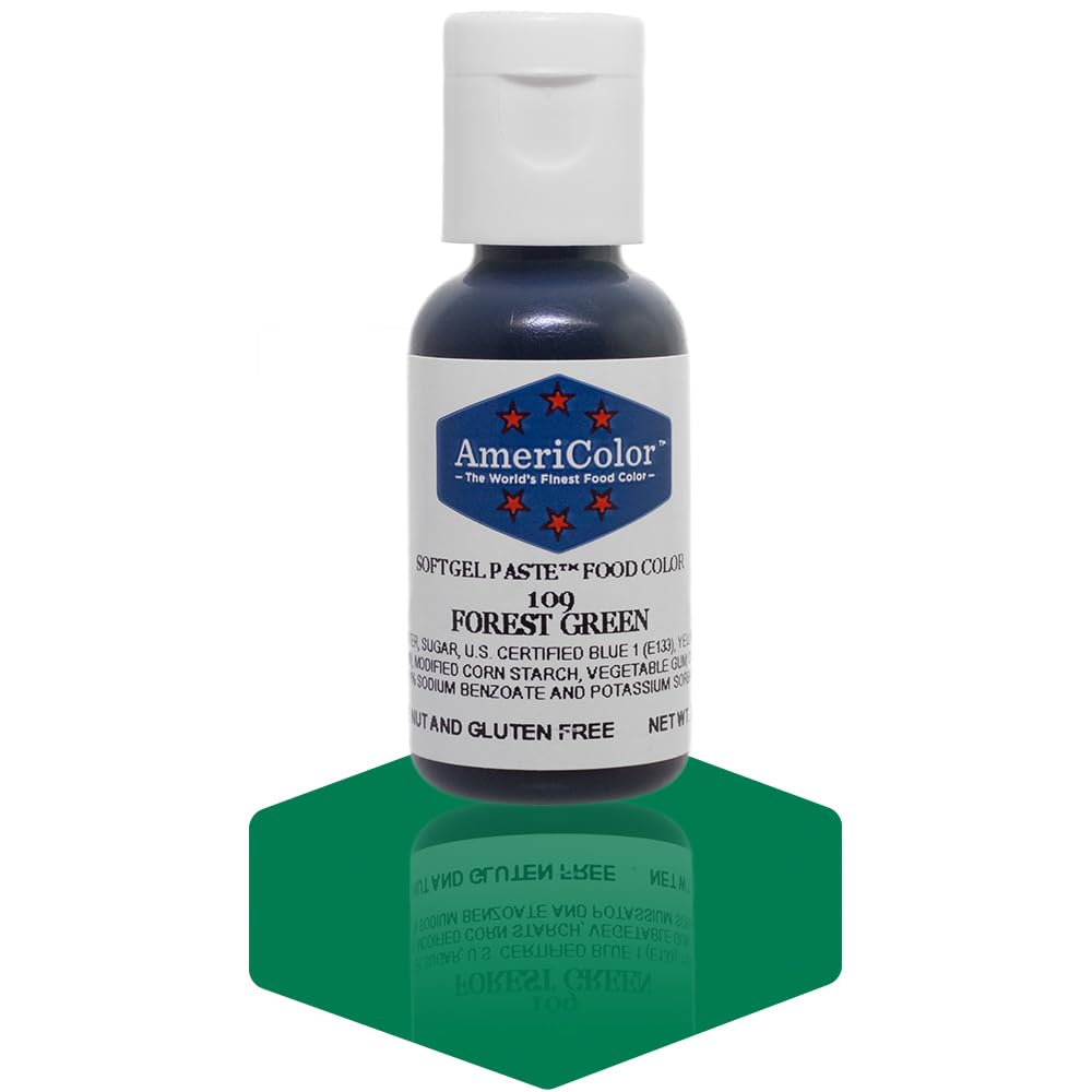 AmeriColor, Forest Green, .75 Ounce Bottle, Soft Gel Paste Food Color