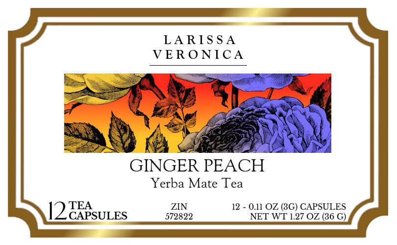 Ginger Peach Yerba Mate Tea (Single Serve K-Cup Pods) (12 pods, ZIN: 572822) - 3 Pack