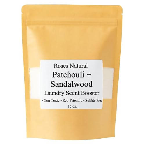 Roses Natural Patchouli + Sandalwood Laundry Scent Booster, 16 oz - Plant-Based, Essential Oil Scented, Sulfate-Free, Non-Toxic, In-Wash Fragrance