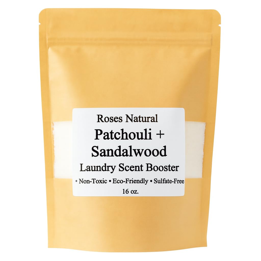 Roses Natural Patchouli + Sandalwood Laundry Scent Booster, 16 oz - Plant-Based, Essential Oil Scented, Sulfate-Free, Non-Toxic, In-Wash Fragrance