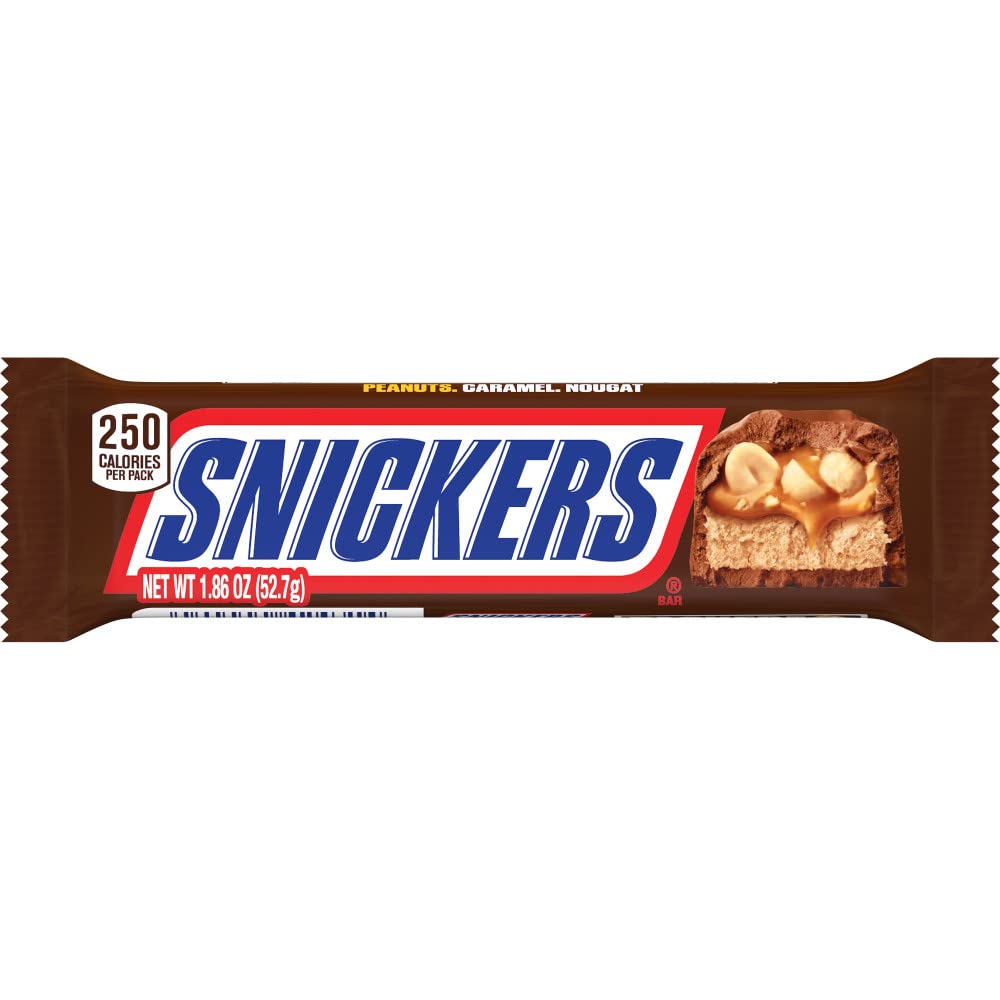 Snickers, NFL Football Tailgating Snack Milk Chocolate Candy Bar, Full Size, Bar, 1.9 Ounce