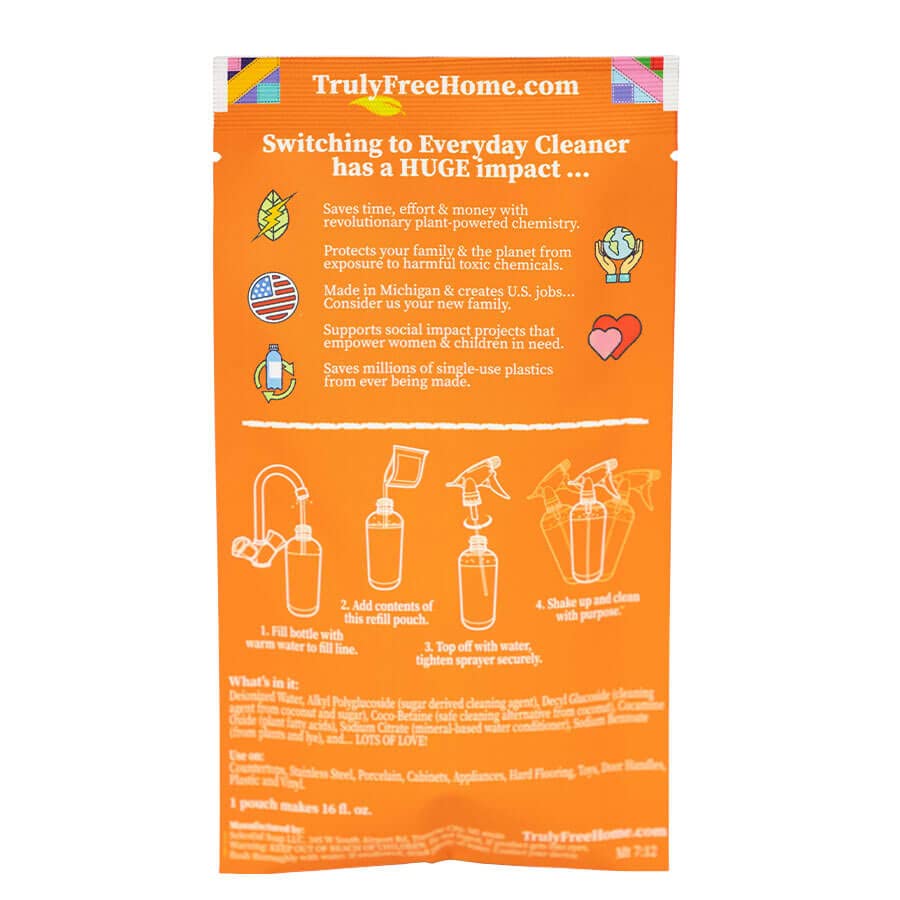Truly Free Everyday Cleaner Kit - Multipurpose Cleaner Spray, Kitchen Counter Cleaner, Natural Cleaning Products, Multi-Surface Household Solution, 16
