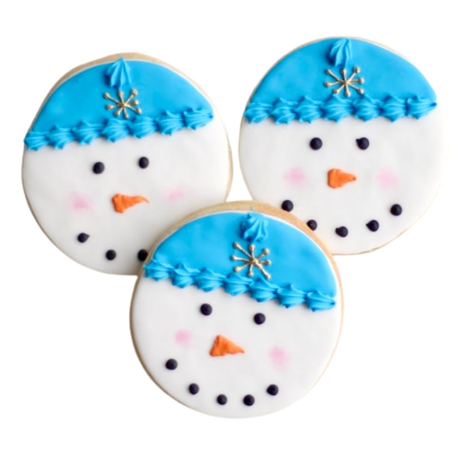 ½ Dz. Snowman Head Cookies! Winter Birthday Party Christmas Snow Themed Favors or Gift!
