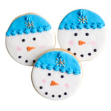 ½ Dz. Snowman Head Cookies! Winter Birthday Party Christmas Snow Themed Favors or Gift!