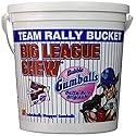 Original Bubble Gum Flavor + 80pcs Individually Wrapped Gumballs + Baseball Dugout Team Rally Bucket + Perfect for Games, Concession Stands,