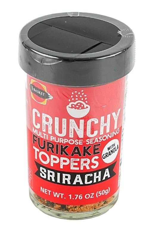 Crunchy Sriracha Flavored Furikake Rice Seasoning - Great for Popcorn, French Fries, Vegetables and more - 1.76 ounce bottle