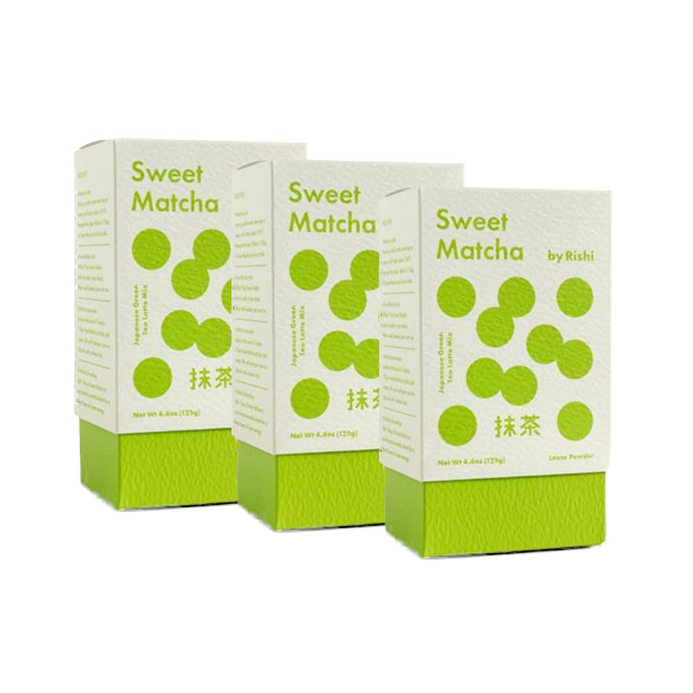 Rishi Tea Sweet Matcha - Japanese Green Herbal Tea Powder, Matcha Green Tea Powder, Matcha Latte Powder, Naturally Sweet, Certified Kosher, Makes 10