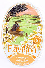Les Anis de Flavigny French Mints Candy - Orange Blossom Flavor Hard Candy, Natural Gourmet Sweets in Classic Tin, 50g (1.75 oz) Each (Pack of 2)