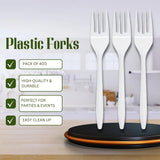 Nicole Home Collection Disposable Plastic White Forks Pack of 400 Plastic Forks