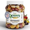 Jersey Pickles - Mediterranean Olives (Half Gallon) - Olives Stuffed - Hand-Stuffed Gourmet Olives with Premium Fillings for Snacks, Charcuterie