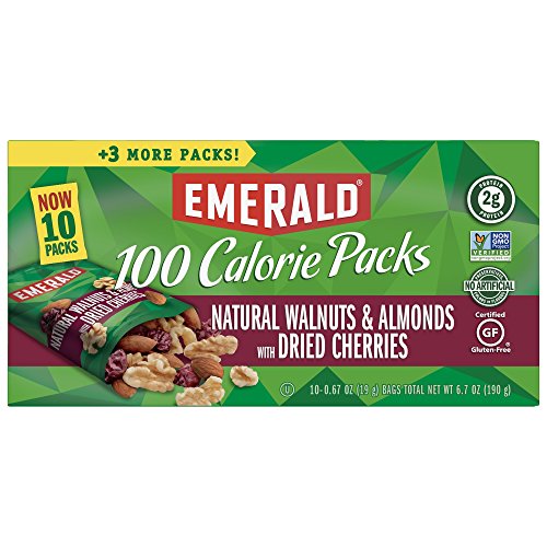 Emerald Nuts, Natural Walnuts and Almonds With Dried Cherries, 100 Calorie Packs, 10 Count, 6.7 Oz