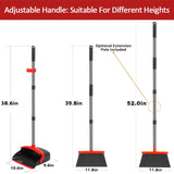 2-Pack is More economical,Brooms with Dustpan Combo Set? with 52" Long Handle, Dustpan Teeth with self-Cleaning Function, Indoor and Outdoor Sweeping