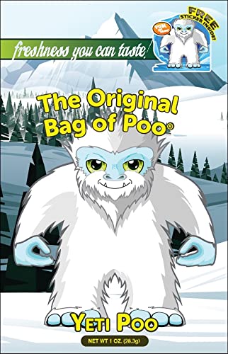 The Original Bag of Poo®, Yeti Poo (Vanilla Flavor Cotton Candy) Novelty Poop Gag Gift. Free sticker inside.