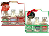 Double Chocolate and Peppermint Hot Chocolate Gift Set, with Marshmallows - Red or Green Fancy Holiday Hot Cocoa Mix in Glass Bottles - Family Hot
