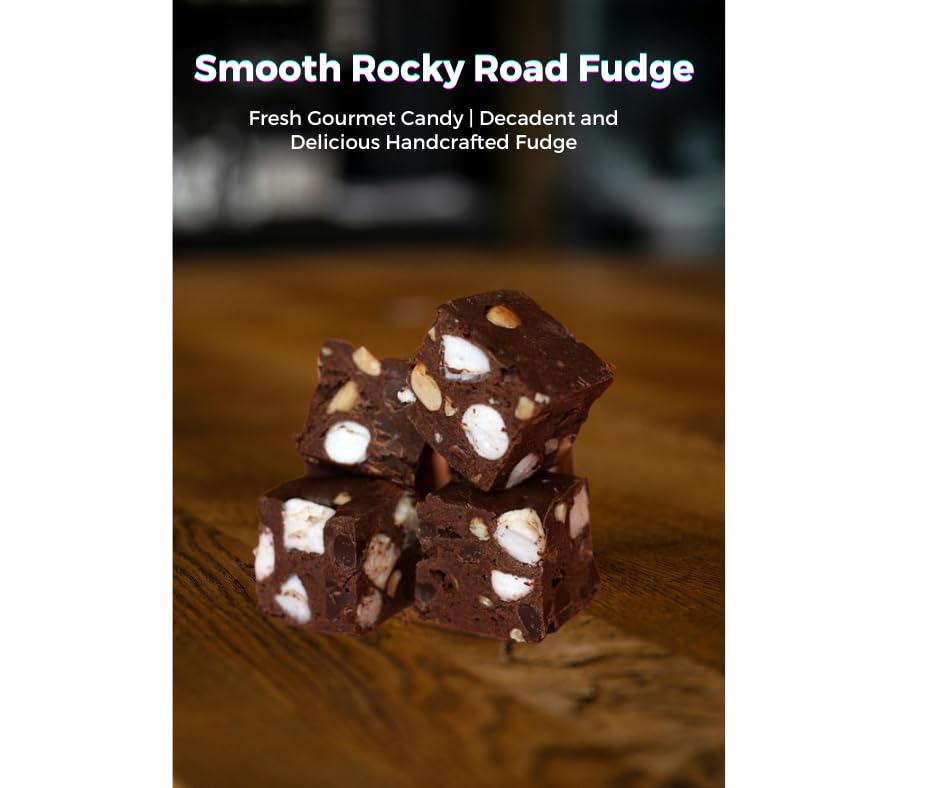 8oz. Nuts to You Smooth and Rocky Road Fudge | Fresh Gourmet Candy | Decadent and Delicious Handcrafted Fudge