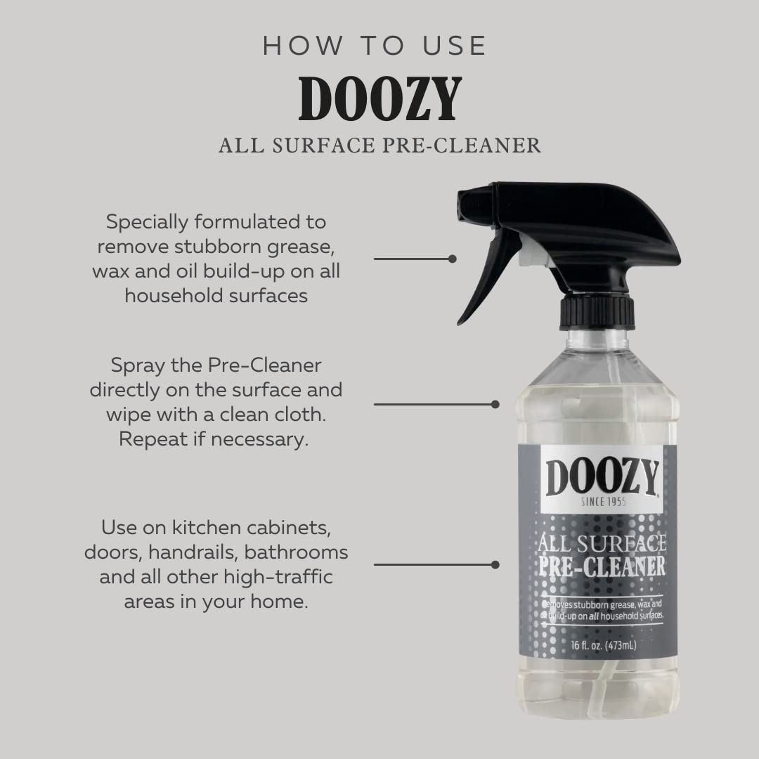 Doozy All Surface Pre-Cleaner - Pre Treatment to Easily Remove Built Up Grease, Grime, Dirt, Wax & Oil on Furniture, Wood, Glass, Plastic, Metal