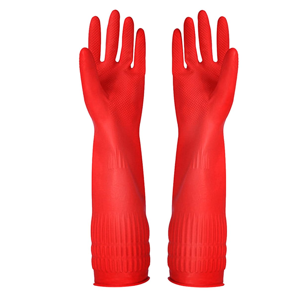 YSLON Rubber Cleaning Gloves Kitchen Dishwashing Glove 3-Pairs,Waterproof Reuseable.(Small)