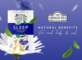 Ahmad Tea Herbal Tea, Camomile, Honey, & Lavender 'Sleep' Natural Benefits Teabags, 20 ct (Pack of 6) - Decaffeinated & Sugar-Free