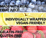 Little Jasmine All Natural Fruit Jelly Candy Variety Pack, Vegan, Gluten Free Snacks (3 Bags 1.8 oz Each- Strawberry, Cranberry & Blueberry, Lime)