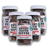 Dave's Sweet Tooth Toffee Variety Pack, Milk Chocolate, Dark Chocolate, Coffee, Peanut Butter, Dark Chocolate Cherry Flavors, 8oz Resealable Jar, 5