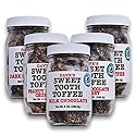 Dave's Sweet Tooth Toffee Variety Pack, Milk Chocolate, Dark Chocolate, Coffee, Peanut Butter, Dark Chocolate Cherry Flavors, 8oz Resealable Jar, 5