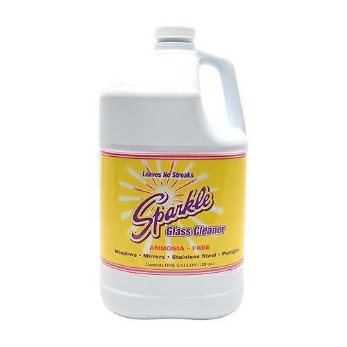 Sparkle Glass Cleaner Refill 1 Gallon (128 Fl Oz) - Ammonia-Free Heavy Duty Streak-Free Formula for Windows, Mirrors & Glass (Pack of 1)