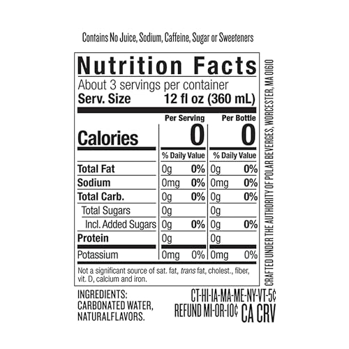 Polar Beverages Seltzer, Cranberry Lime, 33.8 Fluid Ounce (Pack of 12)
