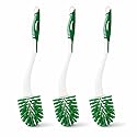 LIBMAN Curved Toilet Brush - 3 Pk Angled Toilet Bowl Brush with Long Handle - Bathroom Bowl Cleaning