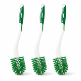 LIBMAN Curved Toilet Brush - 3 Pk Angled Toilet Bowl Brush with Long Handle - Bathroom Bowl Cleaning