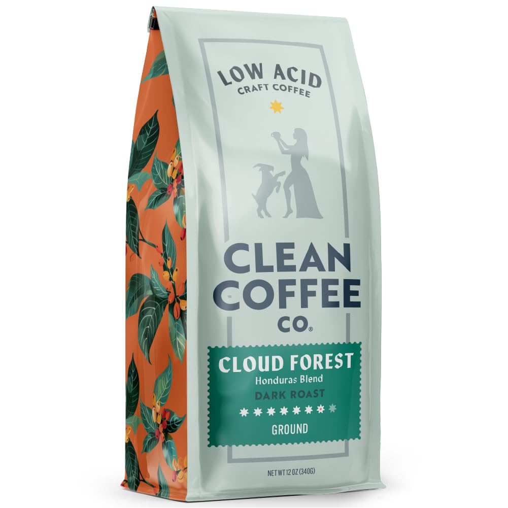 Clean Coffee Co. - Low Acid Dark Roast, Tested for Molds and Toxins, Honduras Blend, Notes of Caramel, Dark Chocolate, and Toasted Malts (Ground, 12