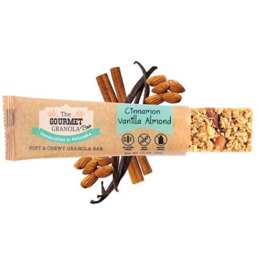 Almond Cinnamon Vanilla Granola Bars | 12 Pack | Gluten, Dairy, & Soy Free | Omaha, NE Made | The Gourmet Granola