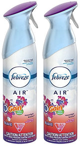 Febreze Air Refresher - with Gain Moonlight Breeze Scent - with New OdorClear Technology - Net Wt. 8.8 OZ (250 g) Per Bottle - Pack of 2 Bottles