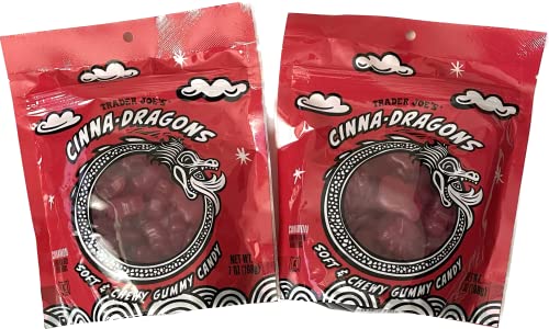 Trader Joe Cinna-Dragons Soft & Chewy Gummy Candy 7oz 198g (Two Bags)