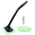 Silence Shopping Microfiber Car Windshield Easy Cleaner, Detachable Handle Brush, Cleaning Tool, Come with 2 Pads Washer Towel and 30ml Spray Bottle